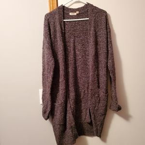 Women's Garage Brand Grey Oversized Faux-Wool Style Cardigan. (X-Small)